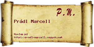 Prádl Marcell névjegykártya
